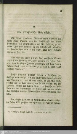 II. Die Ernestinische Linie allein