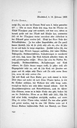 176 Wandsbeck, d. 14. Februar 1808