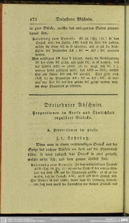 Dreizehnter Abschnitt. Proportionen im Kreise und Ähnlichkeit regulärer Vielecke