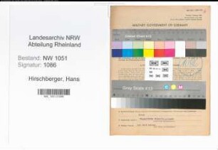 Entnazifizierung Hans Hirschberger , geb. 10.08.1910 (Finanzbeamter)