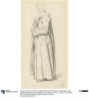 Studie eines türkischen Würdenträgers beim Empfang des türkischen Gesandten durch Ludwig XV in Versailles im Januar 1742