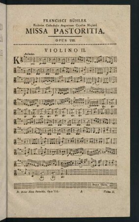 1-9, Violino II. Missa Pastoritia