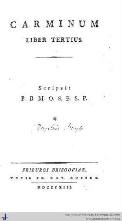 Liber 3: Carminum