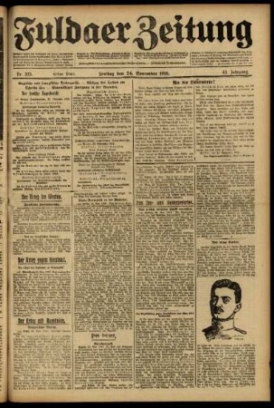 Erste Ausgabe vom Freitag, den 24. November 1916.