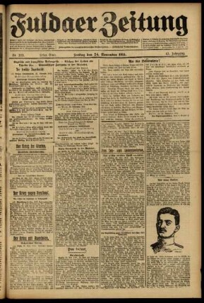 Erste Ausgabe vom Freitag, den 24. November 1916.