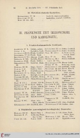 III. Fränkische Zeit (Merowinger und Karolinger)