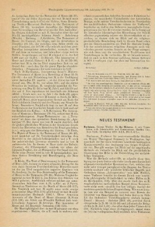 752-755 [Rezension] Buchanan, George Wesley, To the Hebrews