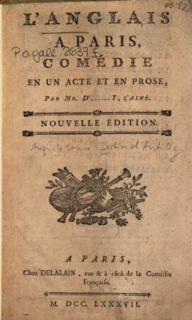 L' Anglais à Paris : Comédie en un acte et en prose