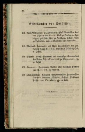 Erb-Aemter von Kurhessen