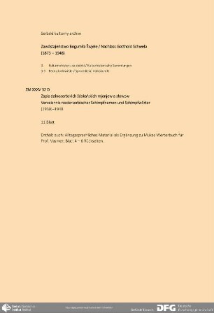 Verzeichnis niedersorbischer Schimpfnamen und Schimpfwörter