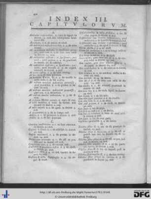 Index III. Capitulorum.