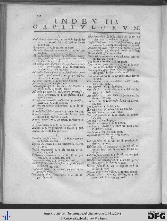 Index III. Capitulorum.