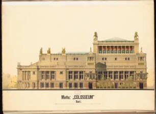 Opernhaus am Lützowplatz, Berlin Schinkelwettbewerb 1883: Ansicht von W