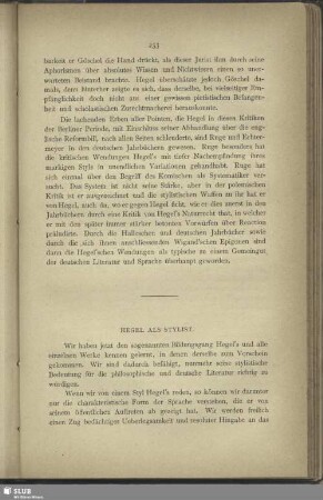 Hegel als Stylist