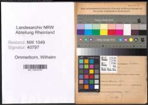Entnazifizierung Wilhelm Ommerborn , geb. 03.02.1901 (Schlosser)
