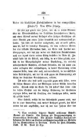 Ueber die kirchlichen Katechisationen in der evangelischen Kirche