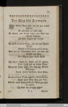 Der Weg des Frommen.