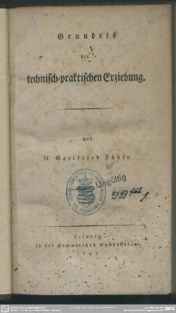 Grundriß der technisch-praktischen Erziehung