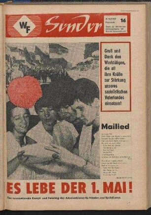 Betriebszeitung 'WF-Sender', Nr.16/1968 (26. April 1968)