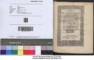 Epistolae duae IN HONOREM NVPTIARVM HONESTI, ... Dn. MARTINI SOMMERI COTHENSIS: & ... foeminae CATHARINAE ... Dn. CHRISTHILFFII RABEN, relictae viduae, Epithalamii loco scriptae