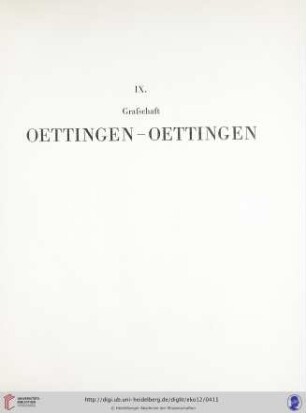 IX. Grafschaft Oettingen - Oettingen