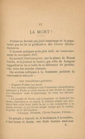 IX La Mort!