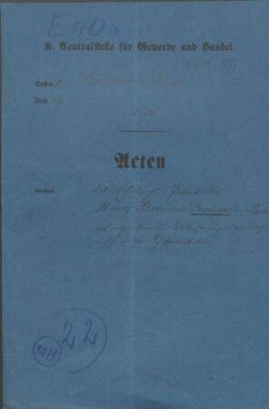 Patent des Henry Batemann Goodyear in Paris auf eine eigentümliche Verbesserung an Nähmaschinen zur Schuhfabrikation