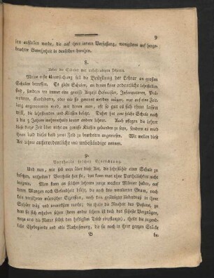 9. Vortheile solcher Einrichtung.
