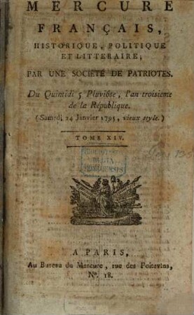 Mercure de France. 1795, 14