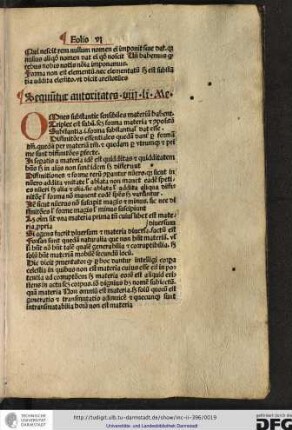 Sequuntur autoritates viii libri Metaphisice.
