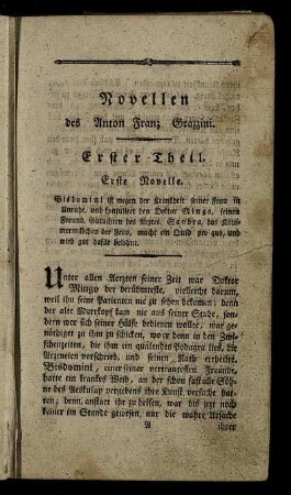 Erste Novelle. - Fünfte Novelle.