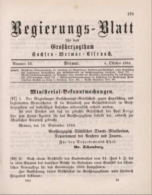 97. Ministerial-Bekanntmachung, die Zulassung der Magdeburger Versicherungs-Gesellschaft gegen Hagelschlag und begleitenden Wetterschaden zum Geschäftsbetrieb im Großherzogthume betreffend