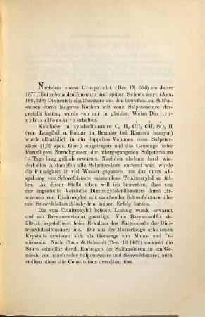 Ueber Dinitro-m-xylolsulfonsäure und einige ihrer Derivate