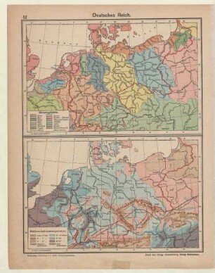 Deutsches Reich, Stromgebiete, Mittlere Jahrestemperatur