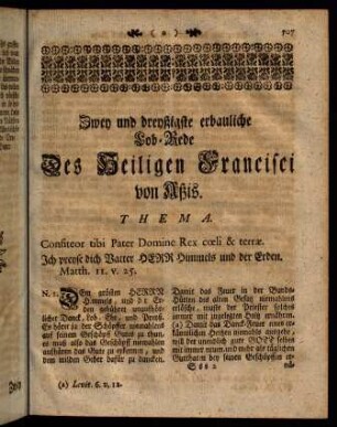 507-519, Zwey und dreyßigste erbauliche Lob-Rede Des Heiligen Francisci von Aßis.