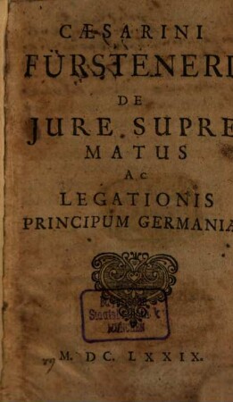 De iure suprematus ac legationis principum Germaniae