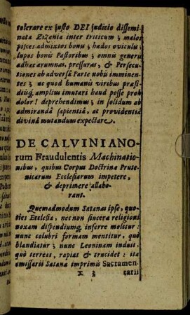 De Calvinianorum Fraudulentis Machinationibus [...]