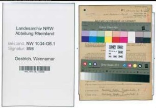Entnazifizierung Wennemar Oestrich , geb. 29.03.1897 (Schlosser)