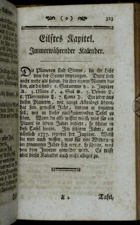 Eilftes Kapitel. Immerwährender Kalender.