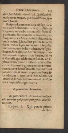 Argumentum Secundum.