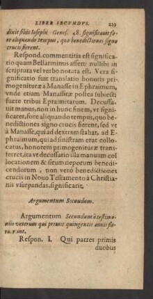 Argumentum Secundum.