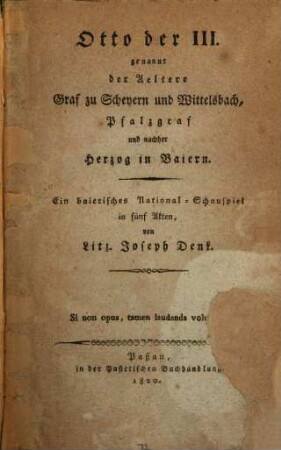 Otto der III genannt der Aeltere Graf zu Scheyern und Wittelsbach