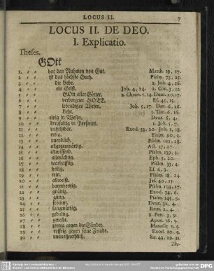 Locus II. De Deo