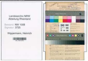 Entnazifizierung Heinrich Wippermann , geb. 26.09.1913 (Arbeiter)