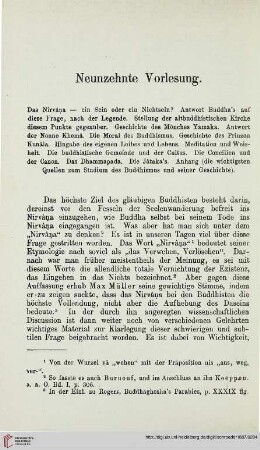 Neunzehnte Vorlesung