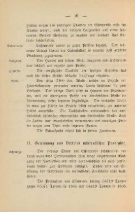 II. Gewinnung und Vertrieb mineralischer Produkte.
