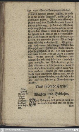 Das siebende Capitel Vom Wachen und Schlafen