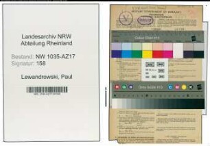 Entnazifizierung Paul Lewandrowski , geb. 17.04.1895 (Destillateur)