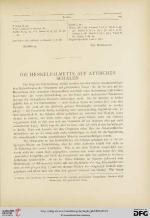 7: Die Henkelpalmette auf attischen Schalen
