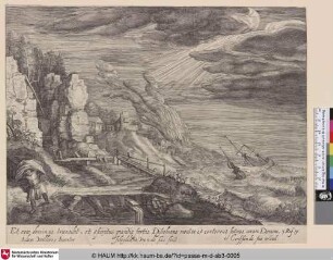 [Seeküste, Hochsee mit einem Schiff; Sea-shore, high sea with a ship]